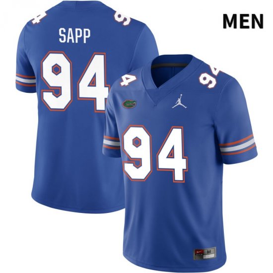 Men's Florida Gators #94 Tyreak Sapp NCAA Jordan Brand Royal NIL 2022 Authentic Stitched College Football Jersey JUB3362FS